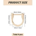 thumbnail image 2 of 4pcs Zinc Alloy D-Rings for DIY Leather Craft Purse bag Replacement Accessories Light golden 3.75x3.8x0.8cm, 2 of 4