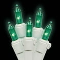 thumbnail image 2 of Vickerman 50 Green Mini Light Set on White Wire, 16' Christmas Light Strand in Polybag, 2 of 2