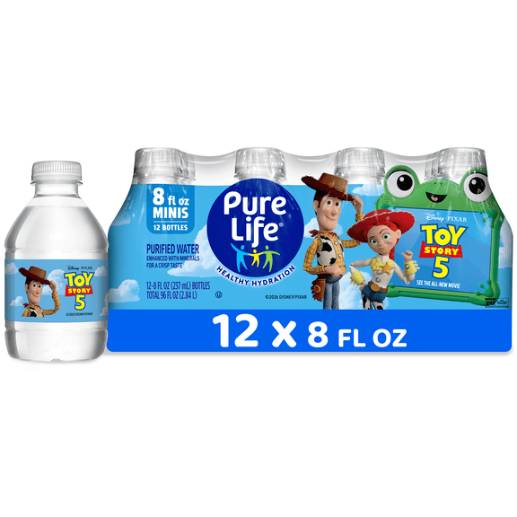 Pure Life Purified Water, 8 fl oz, 12-pack Plastic Bottles