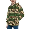 thumbnail image 2 of Goofa Dark Green Vintage Corn Pattern Pattern Hooded Sweatshirt for Youth Trendy youth sweatshirt Casual Hoodie for Boys and Girls-Small, 2 of 6