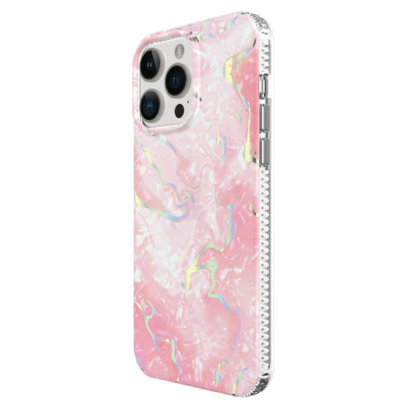 onn. Phone case for iPhone 14 Pro Max - Pink Pearlescent Swirl