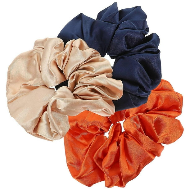 Hair Scrunchies Scrunchy Hair Bands for Women and Long Hair Users Assorted Color Fabric Material Hair Fixing 3Pcs