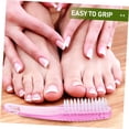 thumbnail image 4 of Nail Scrub Brush 5pcs Nail Brush Cleaning Brush Dust Brush Plastic Curved Handle Pink Fingernail Cleaning Brush, 4 of 5