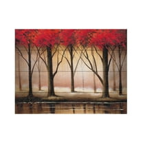 Trademark Fine Art 'Serenade in Red' Wooden Wall Art Art by Rio