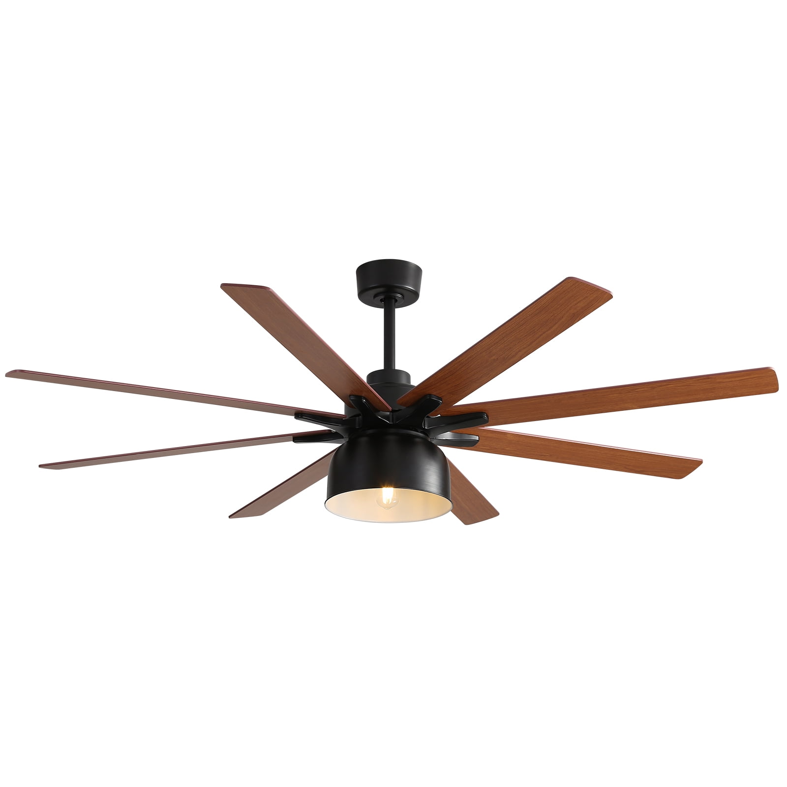 Sofucor 52 Inch Low Profile Ceiling Fan with Light Bulb Replaceable and Remote Control, 8 Blade Ceiling Fan with 3 Downrod, Max Airflow 7000CFM