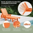 thumbnail image 6 of WestinTrends Malibu Chaise Lounge Outdoor, All Weather Poly Lumber Patio Pool Lounge Chairs with 5 Positions Backrest, Orange, 6 of 10