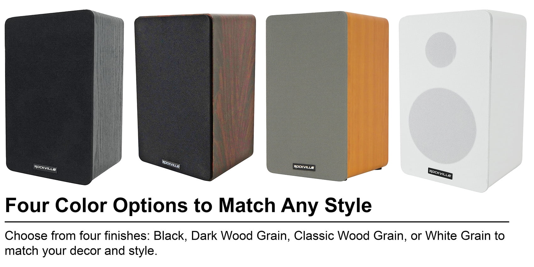 (2) Rockville RockShelf 58D 360w Dark Wood 5.25" Home Theater Bookshelf Speakers