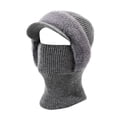 thumbnail image 2 of Winter Knit Hat and Scarf Set for Women and Men, Fleece Lined Striped Beanie with Face Cover, Warm Two-Piece Knitted Set for Skiing, Outdoor Activities and Cold Weather - Dark Gray, 2 of 4