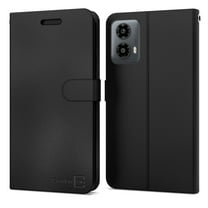 CoverON For Motorola Moto G 5G (2024) / Moto G Play 5G 2024 Leather Case, RFID Blocking Wallet 6x Card Slot Holder Cover Flip Folio Phone Pouch, Black