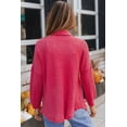 thumbnail image 3 of Women's Pink Waffle Knit Button Up Casual Shirt, 3 of 35
