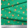 thumbnail image 2 of Soimoi Green Poly Georgette Fabric Leaves & Grandiflora Roses Floral Printed Craft Fabric by the Yard 52 Inch Wide, 2 of 5