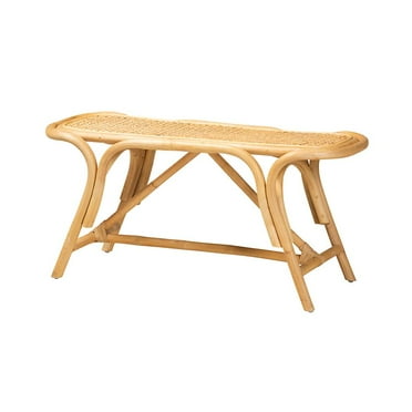 Baxton Studio Septa Modern Bohemian Natural Brown Rattan Accent Bench