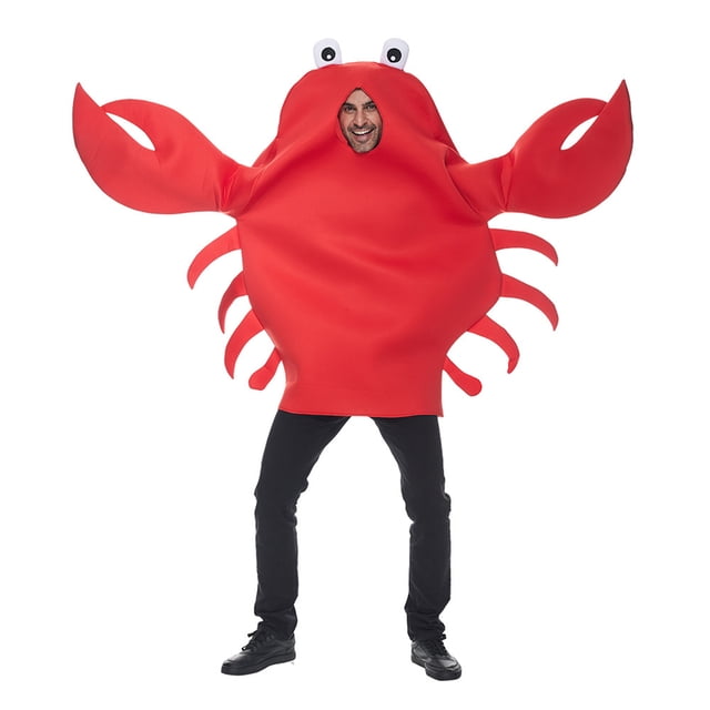 Gupgi Costume de Crabe Lobster pour Adulte, Tenue d'Animal d'Halloween pour Femmes et Hommes, Nouveauté, Hauts de Cosplay de Crabe Lobster Rouges, Taille Unique