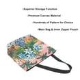 thumbnail image 3 of FORMRS Womens Canvas Tote Bag with Zipper Inner Pocket Shoulder Handbag, Blue Flowers, 3 of 7