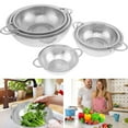 thumbnail image 2 of 6Pcs Stainless Steel Colanders with 2 Handles Heavy Duty Multipurpose Food Strainer Dishwasher Safe for Kitchen Draining Pasta Rinsing Vegetables Fruits, 2 of 6