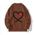 thumbnail image 4 of VBTAPA Mens Valentines Day Sweatshirt Heart Graphic Printed Long Sleeve Crewneck Pullover Tops Funny Valentines Shirts Coffee M, 4 of 6