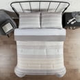 thumbnail image 2 of Serta Simply Clean Conrad Light Gray Variegated Stripe Antimicrobial Bed in a Bag, Full (7-Piece), 2 of 7