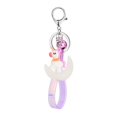 thumbnail image 1 of 2 piezas de llavero de unicornio luminoso suave de PVC con forma de caballo lunar en 3D, colgante de cuerda de cuero con sinfonía, color rosa, 1 of 4