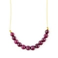 thumbnail image 2 of QNAVIC AA Natural Ruby Gemstone Round Beads Crystals Necklace Handmade Jewelry for Women, Birthstone Chakra Healing Energy Stones, 14k Gold Plated 925 Sterling Silver, Birthday Gift for her, 2 of 5