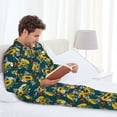 thumbnail image 6 of Fotbe Sunflowers Pattern Long Sleeve Pajama Set for Men,Sleepwear Set,2-piece Loungewear Set,Soft PJs Comfy Nightwear with Pockets-Small, 6 of 7
