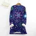 thumbnail image 4 of IROINNID Christmas Pullover for Women Oversize Loose Fit Thermal Tops Winter Plush Wool Warm Thicken Holiday Print Pullover,Navy, 4 of 4