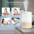 thumbnail image 5 of Levoit Dual 150 3L 290 Sq. Ft. Ultrasonic Cool Mist Humidifier for Large Rooms with Nightlight, White/Wood, 5 of 11