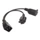 thumbnail image 3 of Cable de alimentación dividido en Y, IEC320 C14 a 5 IE R Cord R Cable divisor de alimentación de grado profesional, 3 of 8