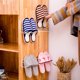 thumbnail image 3 of Zapatero de una sola capa de hierro para colgar en la pared, con tiras adhesivas para colgar, soporte de plástico para zapatos, organizador de almacenamiento para baño individual, colgador de zapatos, 3 of 5