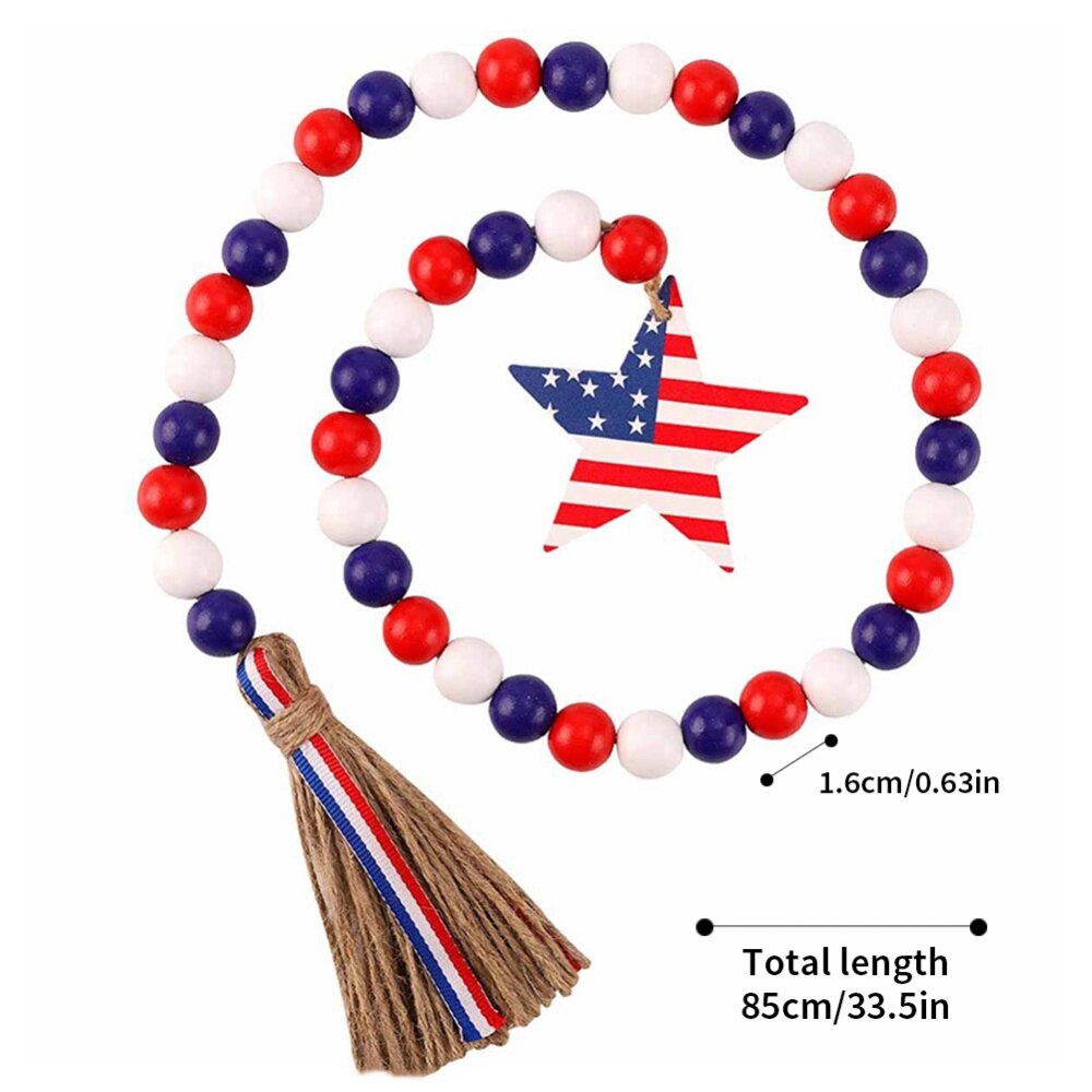 Decorative Trays Farmhouse Blessed Wood Bead Garland Boho Garland with