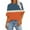 Orange, variant on Womens Summer Tops Round Neck Oversized Tee Loose Color Block Patchwork Shirts Trendy Lightweight Blouses (Orange,XXL)