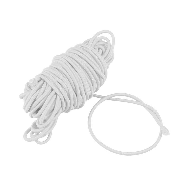 HEMOTON 1PC 10M Long Round Stretch Rope Rubber Band Elastic Cord  Multi-purpose Elastic String Sturdy Elastic Rope for Store Home Use White 
