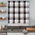 thumbnail image 5 of Black Grey Plaid Sheer Curtains 45 Inches Long, Modern Abstract Ombre Gingham Checkered Light Filering Curtains, Breathable Simi Curtain Privacy Drapes for Kitchen Bathroom Small Window Treatment, 5 of 9