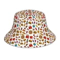 thumbnail image 3 of Daiia Hot Dog Pizza Pattern Bucket Hat - Trendy Cotton Sun Hat for Beach, Golf, Fishing - Fun Outdoor Vacation Boonie for Men and Women, 3 of 9