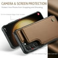 thumbnail image 2 of Feishell for Samsung Galaxy S23 Plus Case with Card Holder, Wallet Case for Women Men with RFID Blocking, Durable PU Leather Kickstand Magnetic Clasp Shockproof Phone Case,Brown, 2 of 9
