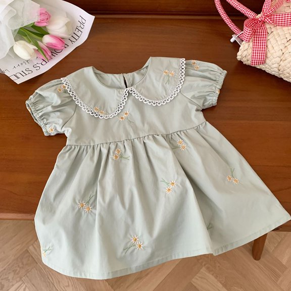 Vedolay Jumpsuit For Summer Girl's High Waist One Piece Jumpsuit Overall Sleeveless Spaghetti Strap Long Pants Romper,Green 5-6 Years