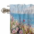 thumbnail image 4 of Pastoral Floral Plant Curtain Valances Set Sage Green Eucalyptus Leaves White Kitchen Curtains 24&nbsp;inch Length Rod Pocket Valance and Tiers 3 Piece Set Small Bedroom Bathroom Laundry Decor, 4 of 9