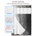 thumbnail image 2 of No Hook Shower Curtain with Snap in Liner,Black White Gradient Waterproof Bath Curtain Double Layers with See Through Top Window,Beach Ocean Wave Hotel Shower Curtains 36x72in, 2 of 9