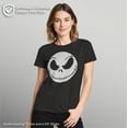 thumbnail image 2 of Women's The Nightmare Before Christmas Halloween Jack Skellington Big Face Graphic Tee Black Medium, 2 of 9