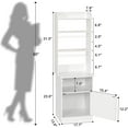 thumbnail image 2 of EPHEX Nightstand with Charging Station, Tall Bedside Table with 3 Shelf, White, 2 of 6
