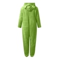 thumbnail image 6 of SDNall Coral Fleece Pajamas for Women Winter Warm Onesie Hooded Zip-Up Sleepwear Long Sleeve Hooded Jumpsuit Pajamas Casual Winter Warm Rompe Sleepwear (Green, Sizes S-XXXXXL), 6 of 9