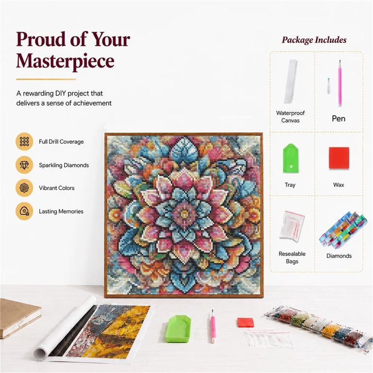 CSZPPQAF Diamond Painting Hundred Flowers 13.8x13.8" photo 8