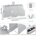 thumbnail image 3 of Clutch Purse Evening Bag Women Rhinestone Glitter Handbag Double Sided with Chain Crossbody Purse Shoulder for Wedding Party, 3 of 7