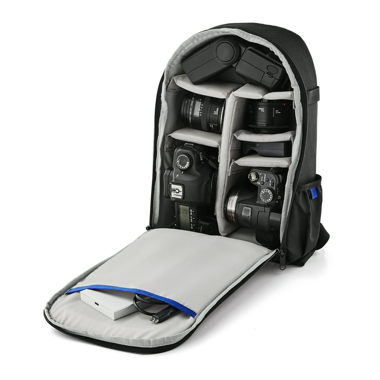 onn. DSLR Camera Carrying Backpack, Water Resistant Bag with Adjustable  Pockets