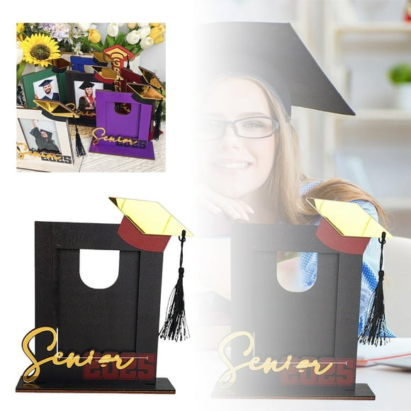 2025 Wooden Photo Frame - Vertical Version, Wood/Acrylic Material, DIY Blessings, for Graduation/Back-to-School Season Decor