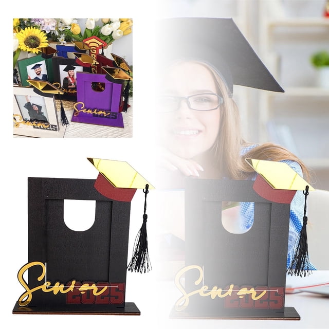 2025 Graduation Season Wooden Photo Frame Desktop Ornament Commemorative Keepsake For School Start Academic Celebration