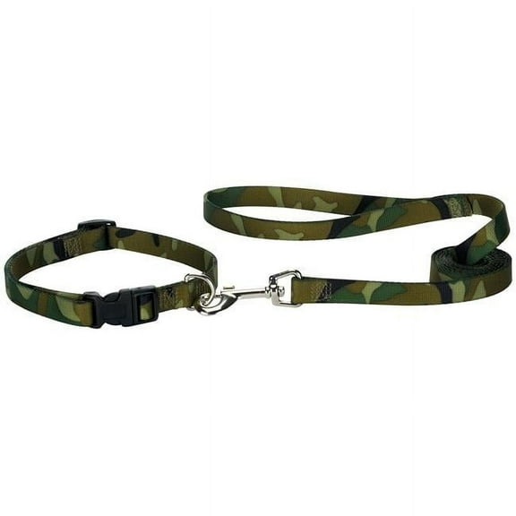 4 ft. x 0.62 in. Camo Dog Leash Lead, Green