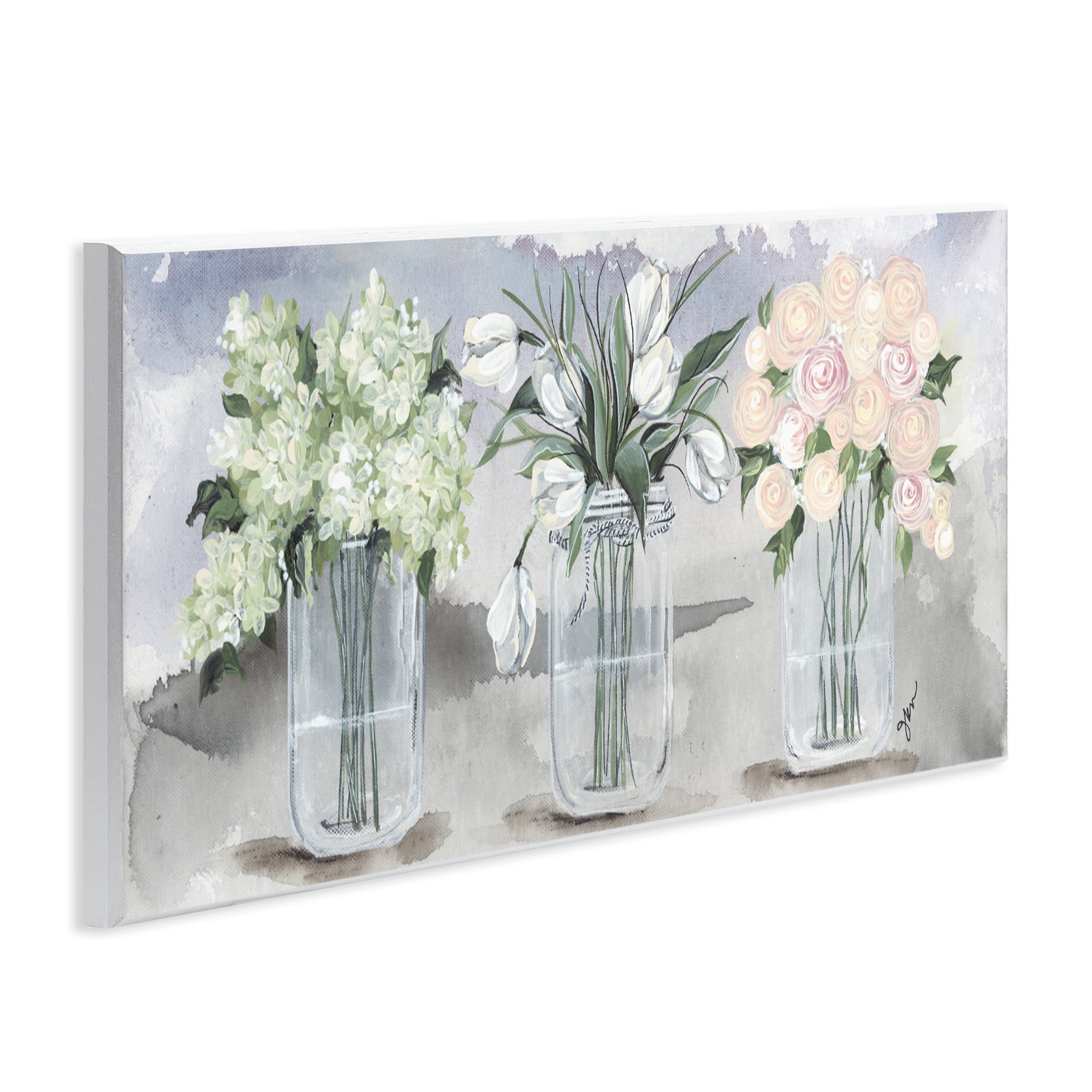 Stupell Industries Mason Jar Flower Watercolor Wall Plaque Art, design by Julie Norkus