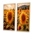 thumbnail image 3 of Designart "A Golden Sunflower Set Against the Sunset II" Floral Framed Wall Art Set Of 2 - Yellow Floral Framed Canvas Set For Living Room Decor, 3 of 7