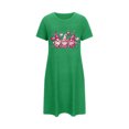 thumbnail image 5 of Women Nightgowns, Soft Comfy Lightweight Short Sleeves Sleepdress Comfy Ladies Heart Printed Nightdress Gowns for Women Sleepwear Dress Green L, 5 of 5