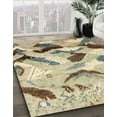thumbnail image 3 of Ahgly Company Tapis d'Intérieur Lavable en Machine Carré Abstrait Marron, 5 Pieds Carré, 3 of 7